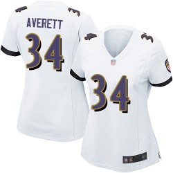 Game Women's Anthony Averett White Road Jersey - #34 Football Baltimore Ravens