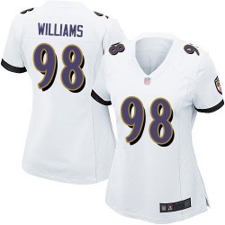 Game Women's Brandon Williams White Road Jersey - #98 Football Baltimore Ravens