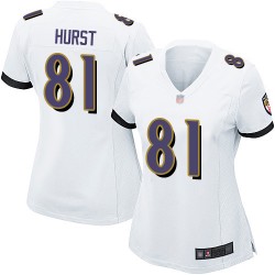 Game Women's Hayden Hurst White Road Jersey - #81 Football Baltimore Ravens