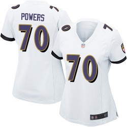 Game Women's Ben Powers White Road Jersey - #70 Football Baltimore Ravens
