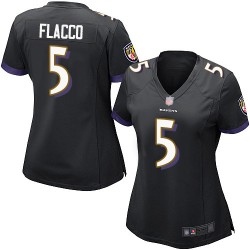 Game Women's Joe Flacco Black Alternate Jersey - #5 Football Baltimore Ravens