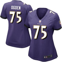 Game Women's Jonathan Ogden Purple Home Jersey - #75 Football Baltimore Ravens