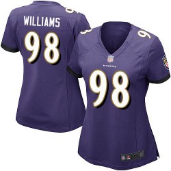 Game Women's Brandon Williams Purple Home Jersey - #98 Football Baltimore Ravens