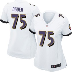Game Women's Jonathan Ogden White Road Jersey - #75 Football Baltimore Ravens