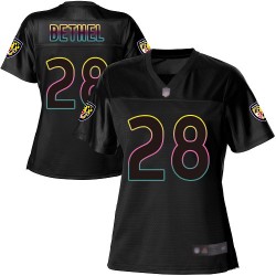 Game Women's Justin Bethel Black Jersey - #28 Football Baltimore Ravens Fashion