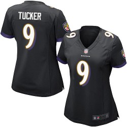 Game Women's Justin Tucker Black Alternate Jersey - #9 Football Baltimore Ravens