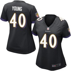 Game Women's Kenny Young Black Alternate Jersey - #40 Football Baltimore Ravens
