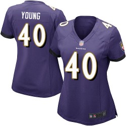 Game Women's Kenny Young Purple Home Jersey - #40 Football Baltimore Ravens