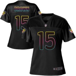 Game Women's Marquise Brown Black Jersey - #15 Football Baltimore Ravens Fashion