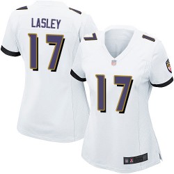 Game Women's Jordan Lasley White Road Jersey - #17 Football Baltimore Ravens