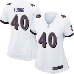 Game Women's Kenny Young White Road Jersey - #40 Football Baltimore Ravens