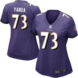 Game Women's Marshal Yanda Purple Home Jersey - #73 Football Baltimore Ravens