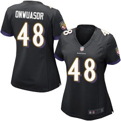 Game Women's Patrick Onwuasor Black Alternate Jersey - #48 Football Baltimore Ravens