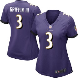 Game Women's Robert Griffin III Purple Home Jersey - #3 Football Baltimore Ravens