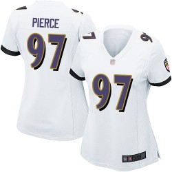 Game Women's Michael Pierce White Road Jersey - #97 Football Baltimore Ravens