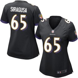 Game Women's Nico Siragusa Black Alternate Jersey - #65 Football Baltimore Ravens
