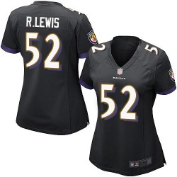 Game Women's Ray Lewis Black Alternate Jersey - #52 Football Baltimore Ravens