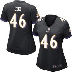 Game Women's Morgan Cox Black Alternate Jersey - #46 Football Baltimore Ravens