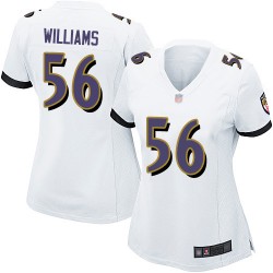 Game Women's Tim Williams White Road Jersey - #56 Football Baltimore Ravens