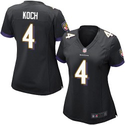 Game Women's Sam Koch Black Alternate Jersey - #4 Football Baltimore Ravens