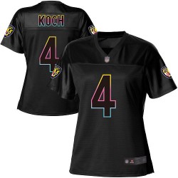 Game Women's Sam Koch Black Jersey - #4 Football Baltimore Ravens Fashion