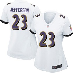 Game Women's Tony Jefferson White Road Jersey - #23 Football Baltimore Ravens