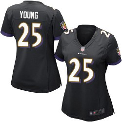 Game Women's Tavon Young Black Alternate Jersey - #25 Football Baltimore Ravens