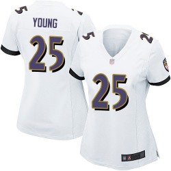 Game Women's Tavon Young White Road Jersey - #25 Football Baltimore Ravens