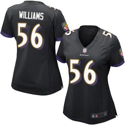 Game Women's Tim Williams Black Alternate Jersey - #56 Football Baltimore Ravens