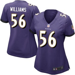 Game Women's Tim Williams Purple Home Jersey - #56 Football Baltimore Ravens