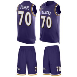 Limited Men's Ben Powers Purple Jersey - #70 Football Baltimore Ravens Tank Top Suit