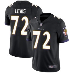 Limited Men's Alex Lewis Black Alternate Jersey - #72 Football Baltimore Ravens Vapor Untouchable