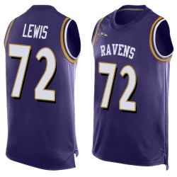 Limited Men's Alex Lewis Purple Jersey - #72 Football Baltimore Ravens Player Name & Number Tank Top