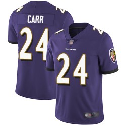 Limited Men's Brandon Carr Purple Home Jersey - #24 Football Baltimore Ravens Vapor Untouchable