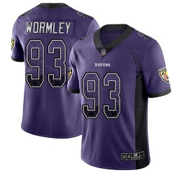 Limited Men's Chris Wormley Purple Jersey - #93 Football Baltimore Ravens Rush Drift Fashion
