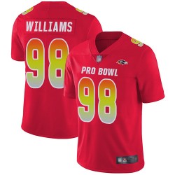 Limited Men's Brandon Williams Red Jersey - #98 Football Baltimore Ravens AFC 2019 Pro Bowl