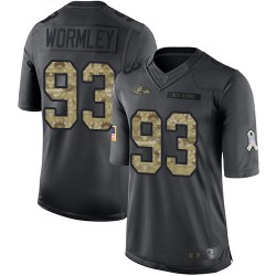 Limited Men's Chris Wormley Black Jersey - #93 Football Baltimore Ravens 2016 Salute to Service