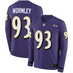 Limited Men's Chris Wormley Purple Jersey - #93 Football Baltimore Ravens Therma Long Sleeve