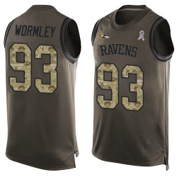 Limited Men's Chris Wormley Green Jersey - #93 Football Baltimore Ravens Salute to Service Tank Top