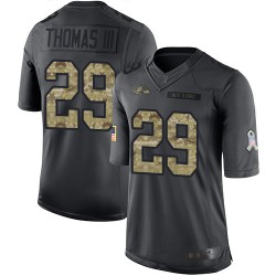 Limited Men's Earl Thomas III Black Jersey - #29 Football Baltimore Ravens 2016 Salute to Service