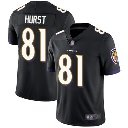 Limited Men's Hayden Hurst Black Alternate Jersey - #81 Football Baltimore Ravens Vapor Untouchable