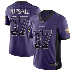 Limited Men's Iman Marshall Purple Jersey - #37 Football Baltimore Ravens Rush Drift Fashion