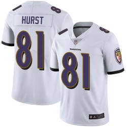 Limited Men's Hayden Hurst White Road Jersey - #81 Football Baltimore Ravens Vapor Untouchable