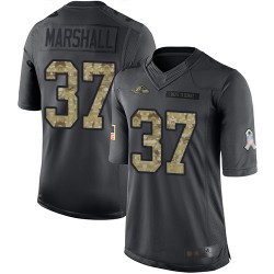 Limited Men's Iman Marshall Black Jersey - #37 Football Baltimore Ravens 2016 Salute to Service