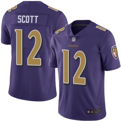 Limited Men's Jaleel Scott Purple Jersey - #12 Football Baltimore Ravens Rush Vapor Untouchable