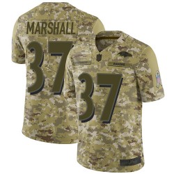Limited Men's Iman Marshall Camo Jersey - #37 Football Baltimore Ravens 2018 Salute to Service