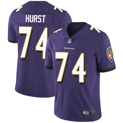 Limited Men's James Hurst Purple Home Jersey - #74 Football Baltimore Ravens Vapor Untouchable