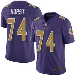 Limited Men's James Hurst Purple Jersey - #74 Football Baltimore Ravens Rush Vapor Untouchable