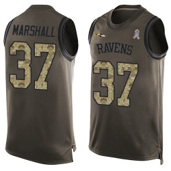 Limited Men's Iman Marshall Green Jersey - #37 Football Baltimore Ravens Salute to Service Tank Top