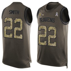 Limited Men's Jimmy Smith Green Jersey - #22 Football Baltimore Ravens Salute to Service Tank Top